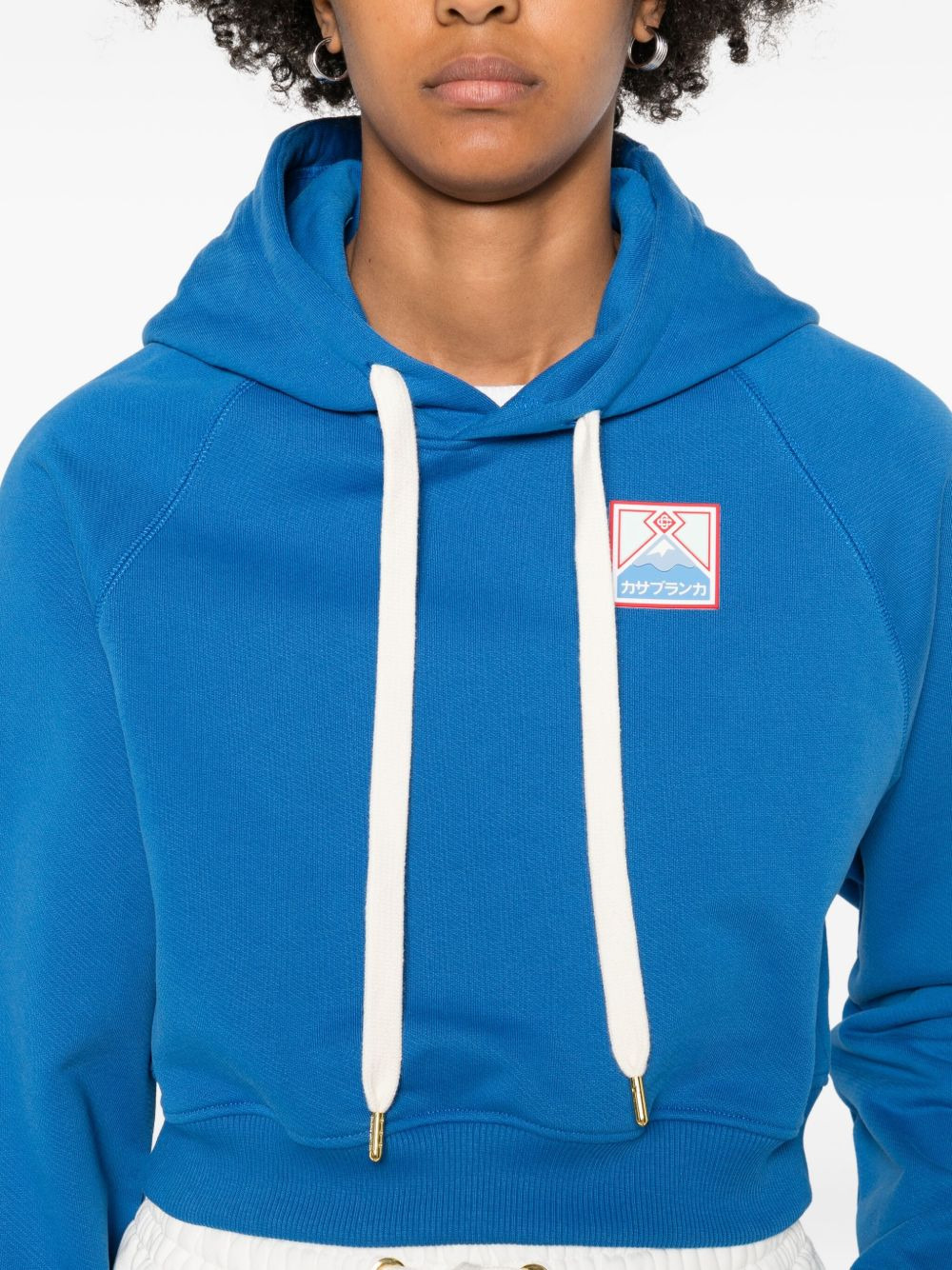 cropped cotton hoodie - 5