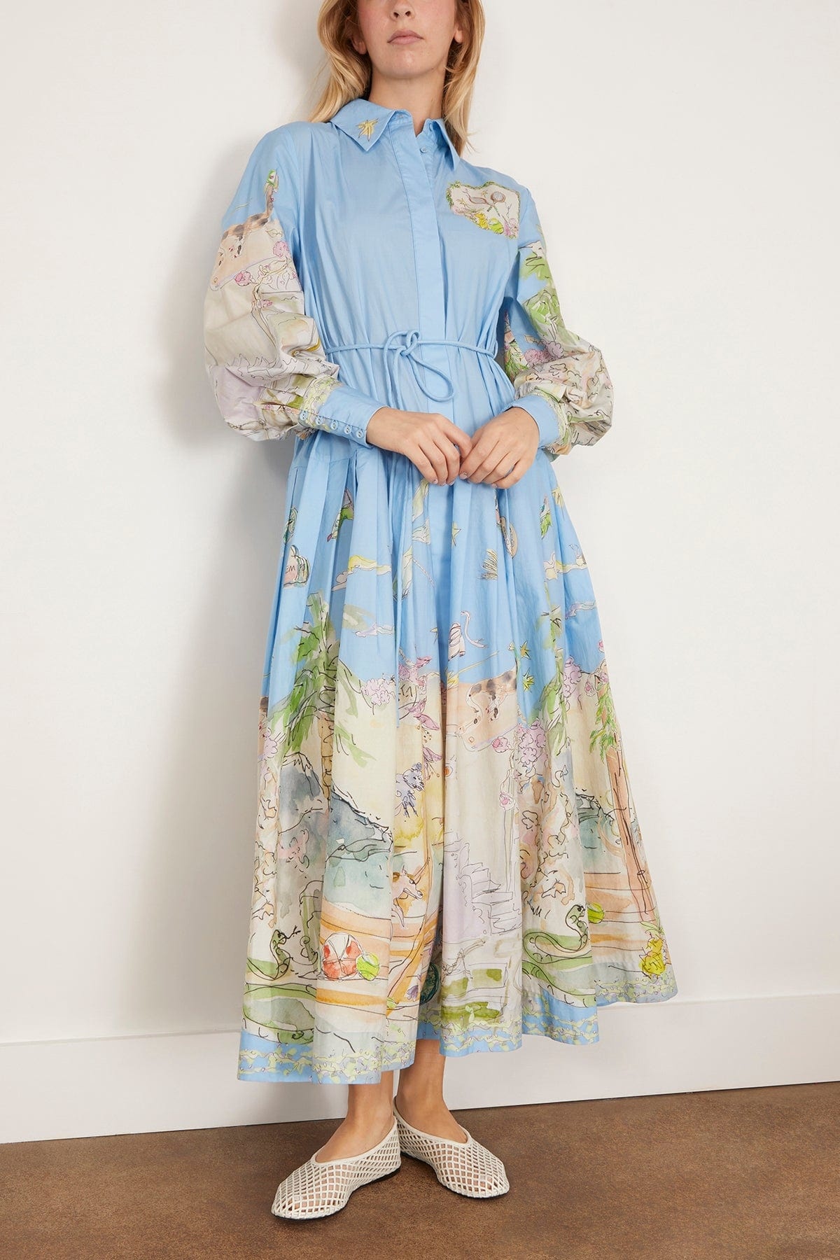 Anouk Shirtdress in Sky - 3