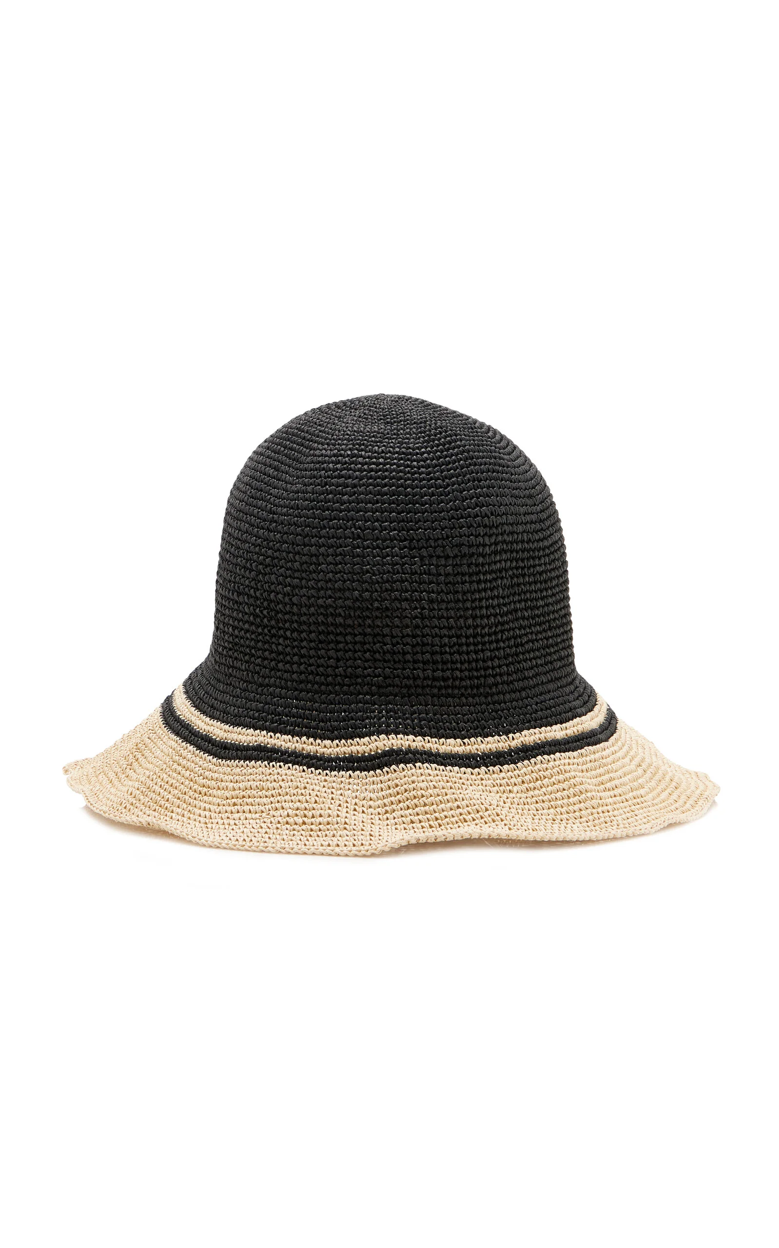 Paper Straw Hat black/white - 1