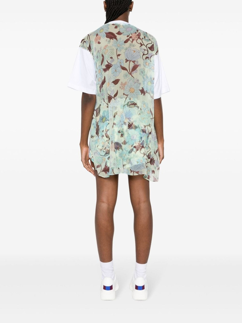 floral-print panel T-shirt 4