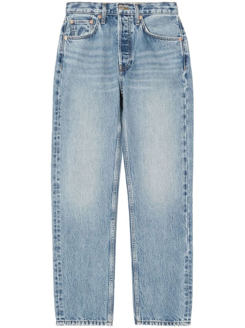 high-waisted slim straight-leg jeans - 1