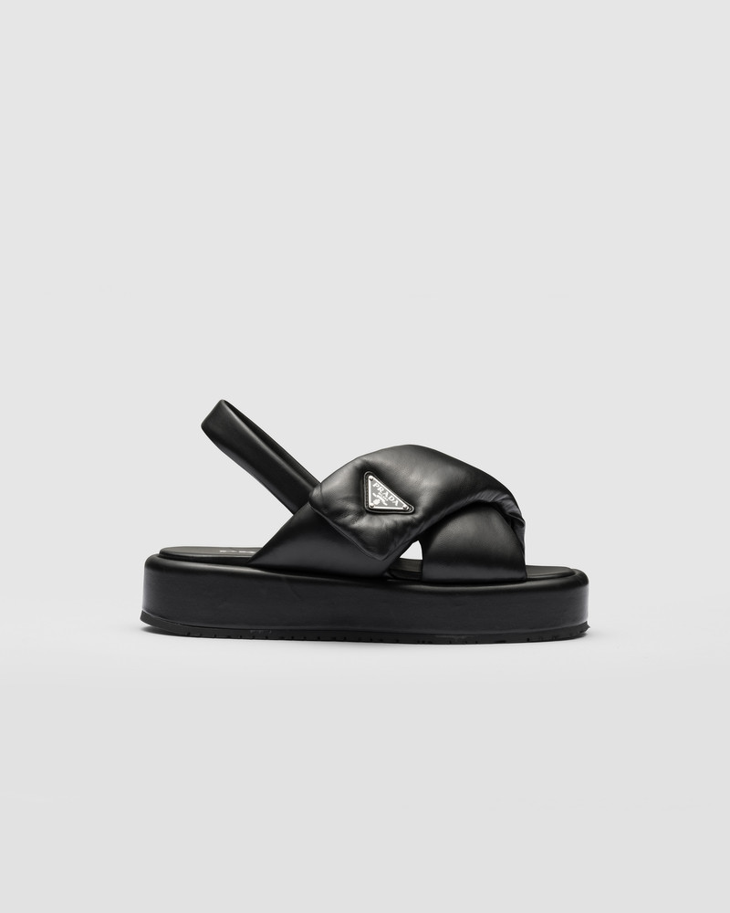Prada Soft padded nappa leather wedge sandals 2