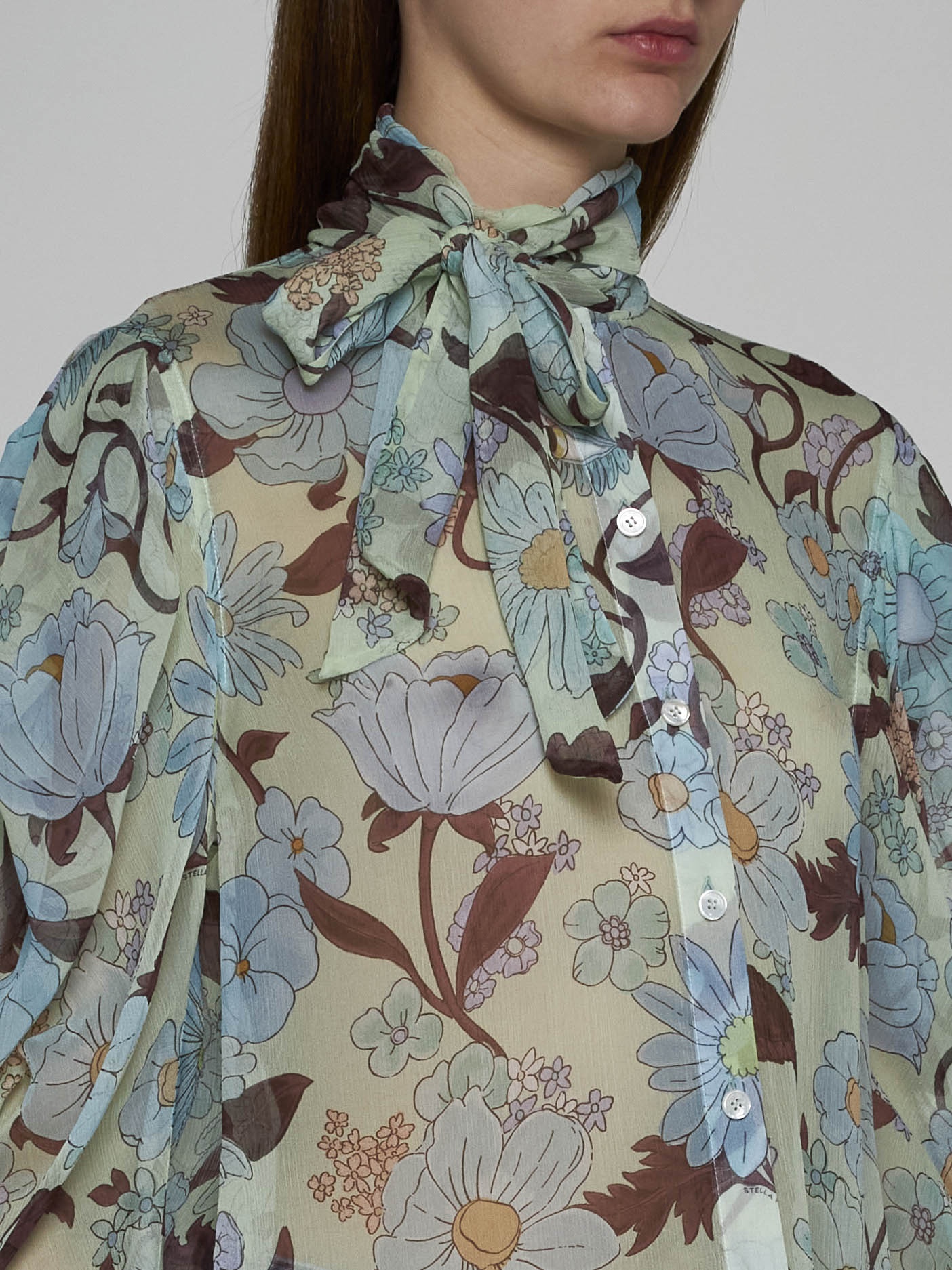 Floral print silk shirt - 5