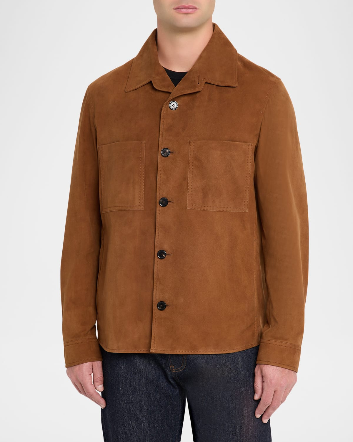 Men's Evandro Leather Overshirt - 4