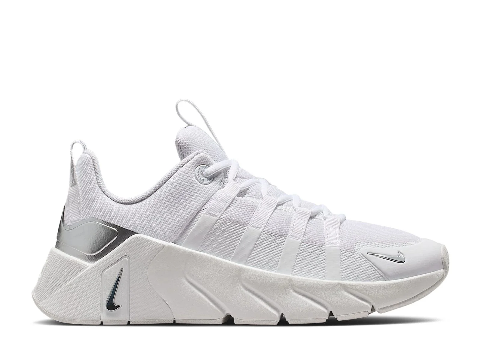 NIKE WMNS FREE METCON 7 'WHITE METALLIC SILVER' - 1