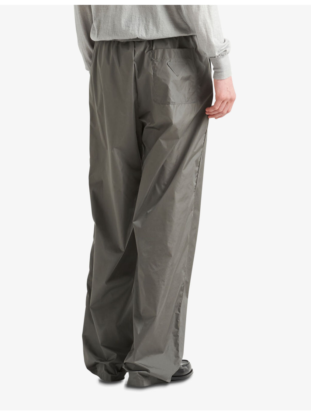 Logo-patch elasticated-waist nylon trousers - 4