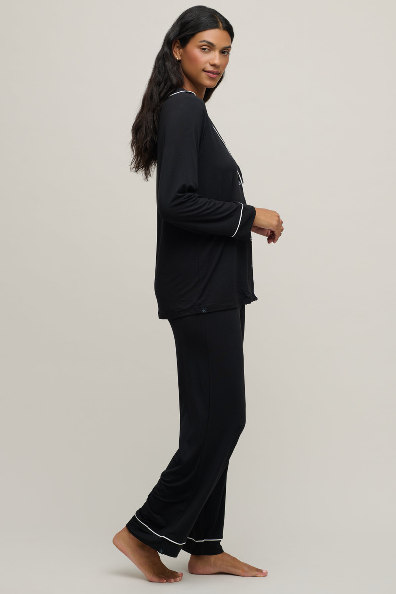 Barefoot Dreams Luxe Milk Jersey® Piped Pajama Set outlook