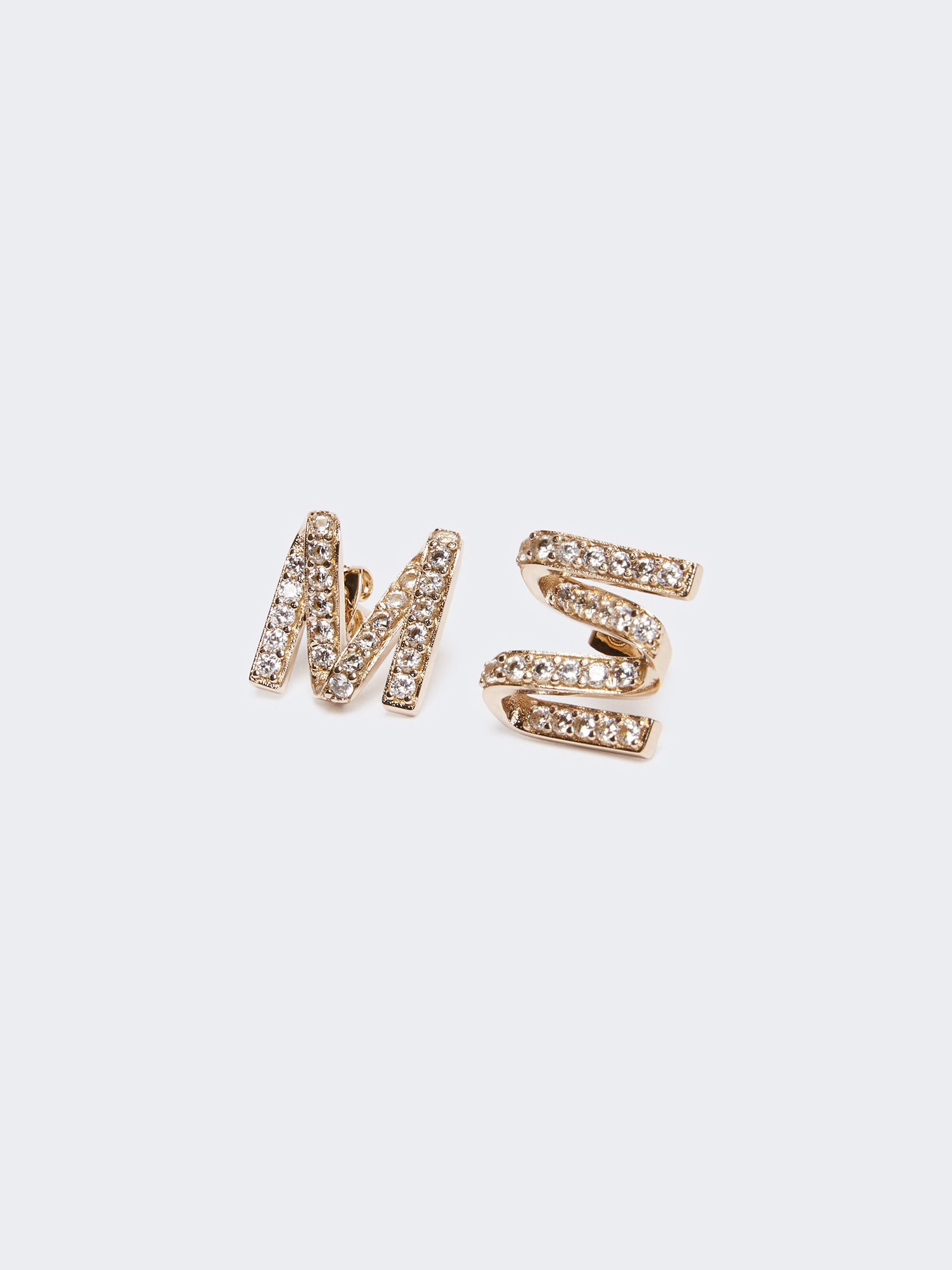 MGROSGRAINEAR Monogram earrings with rhinestones - 3