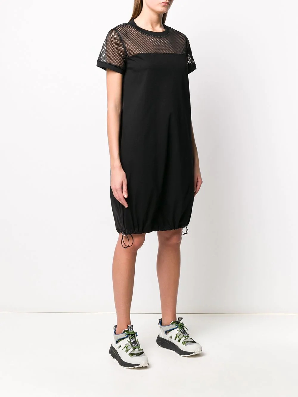 mesh panel T-shirt dress - 3