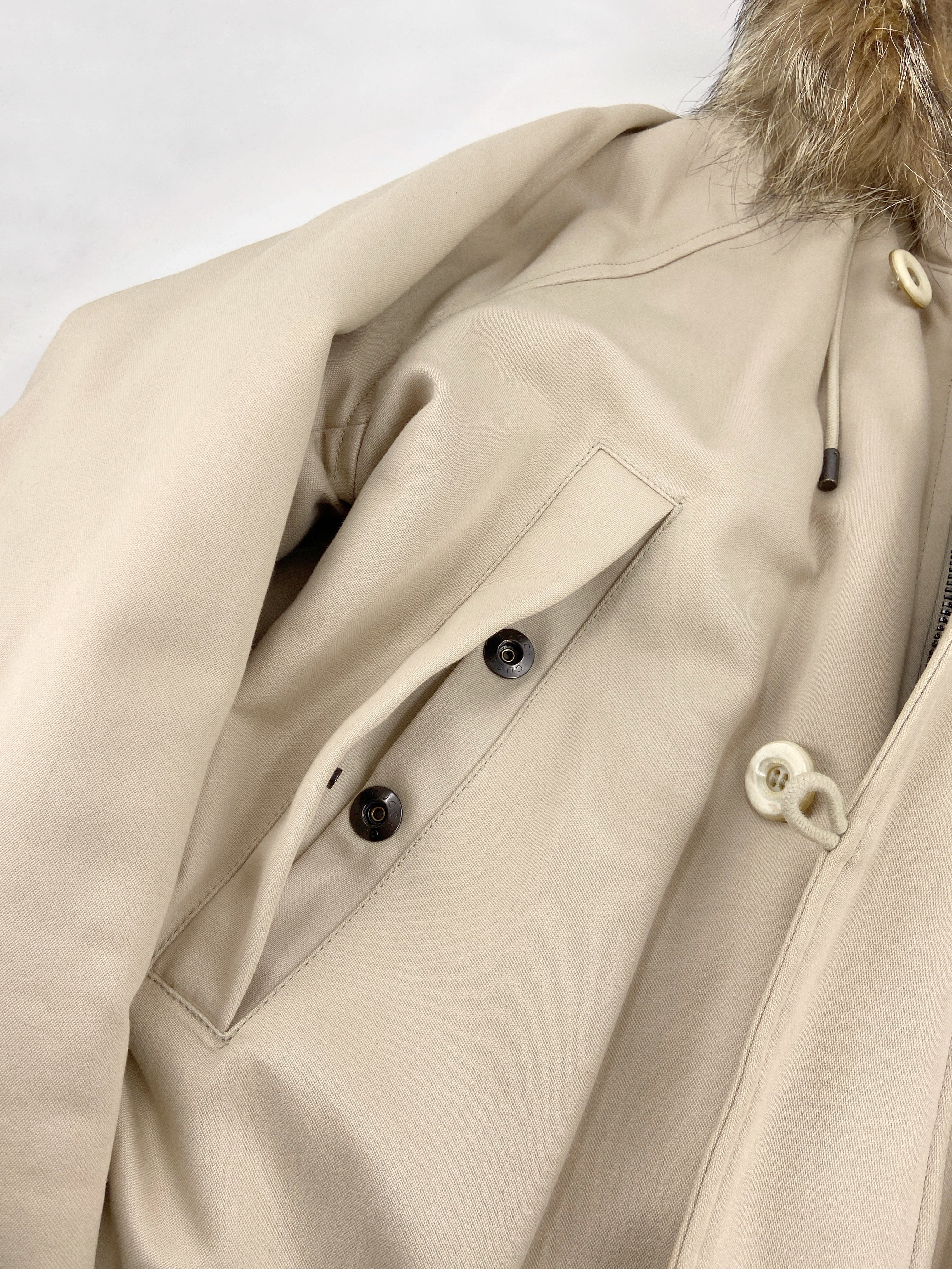 Gucci Fall 1998 Menswear Coyote Fur Hood N-3B Heavyweight Military Winter Coat 48 - 12