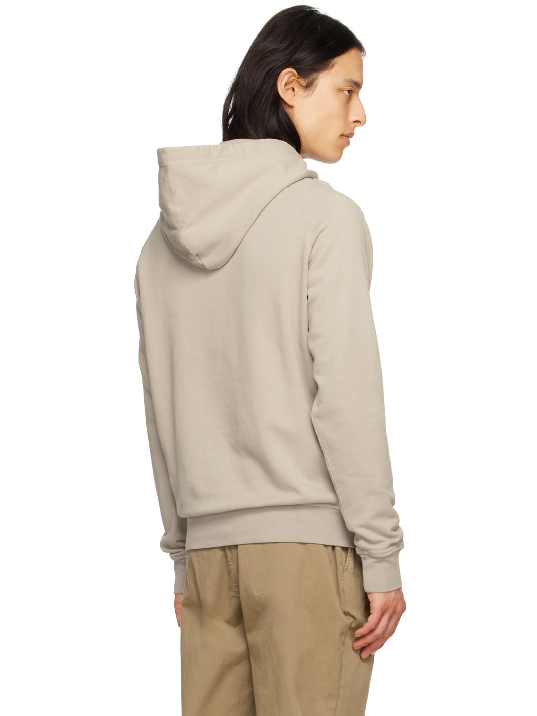 Beige Drawstring Hoodie - 3