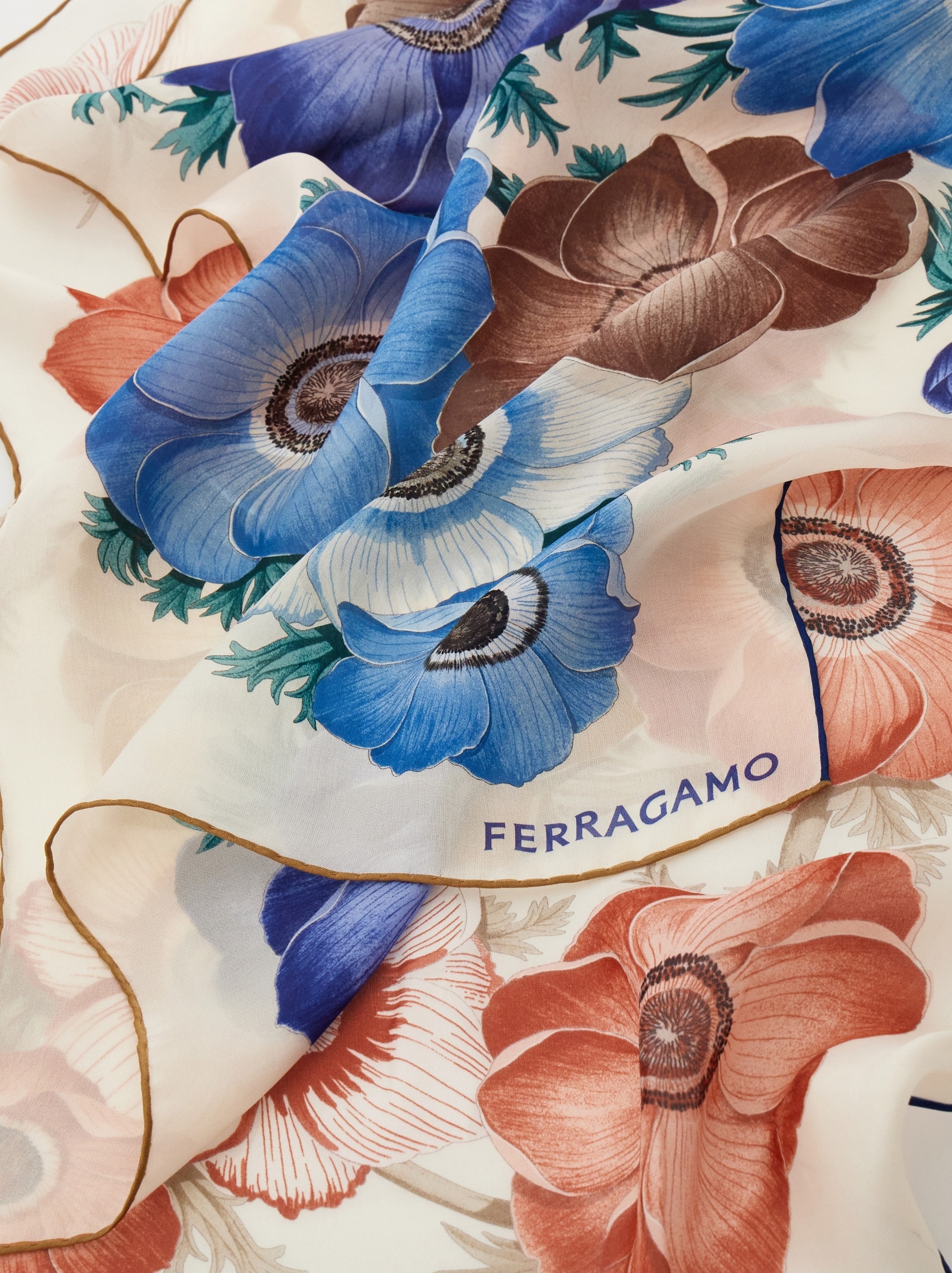 Anemone print silk scarf - 2