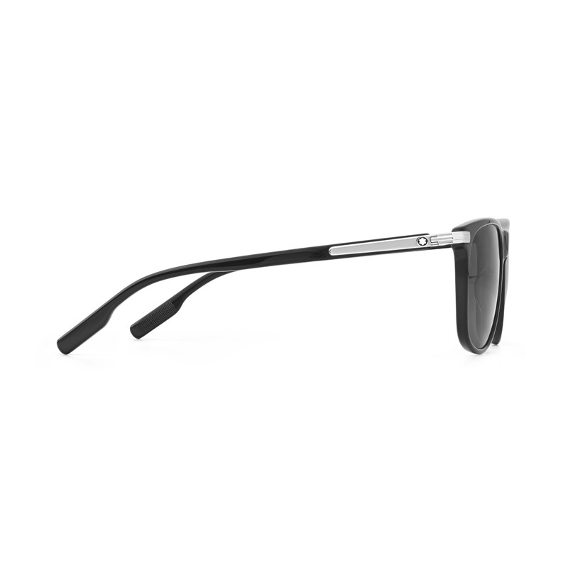 Montblanc Rectangular Sunglasses with Black-Colored Acetate Frame outlook