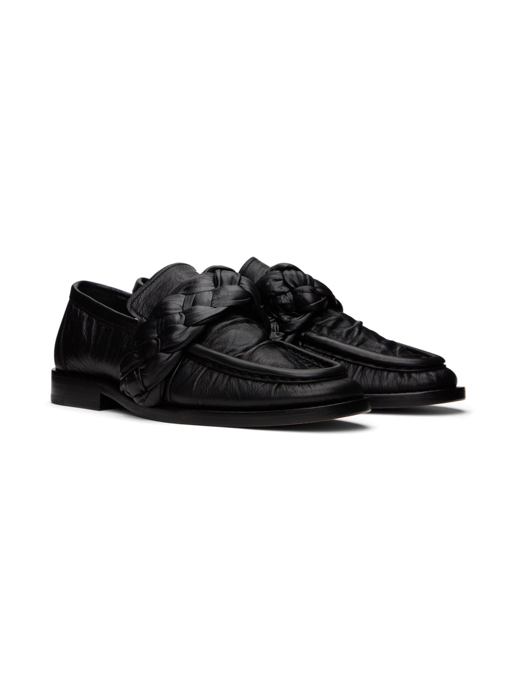 Black Braided Loafers - 4