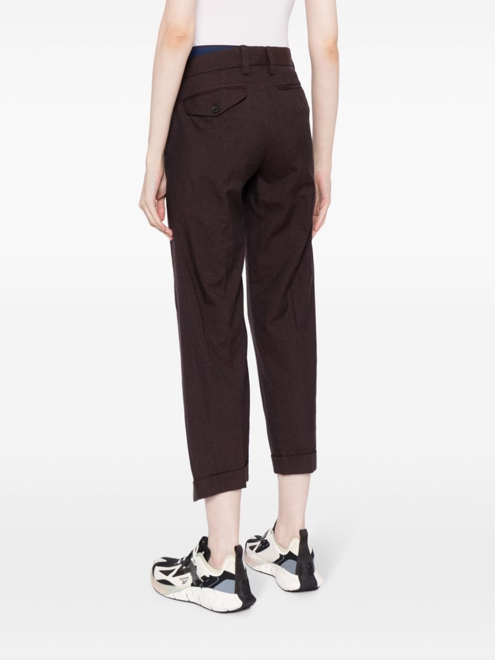 asymmetric cropped trousers - 8