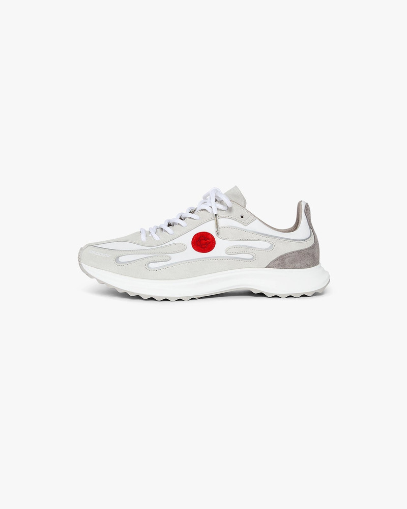 CASABLANCA Women's Grey Leather Stade Sneaker | Casablanca Paris outlook