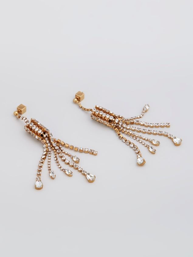 BRASS SPARKLE CHANDELIER EARRINGS - 4