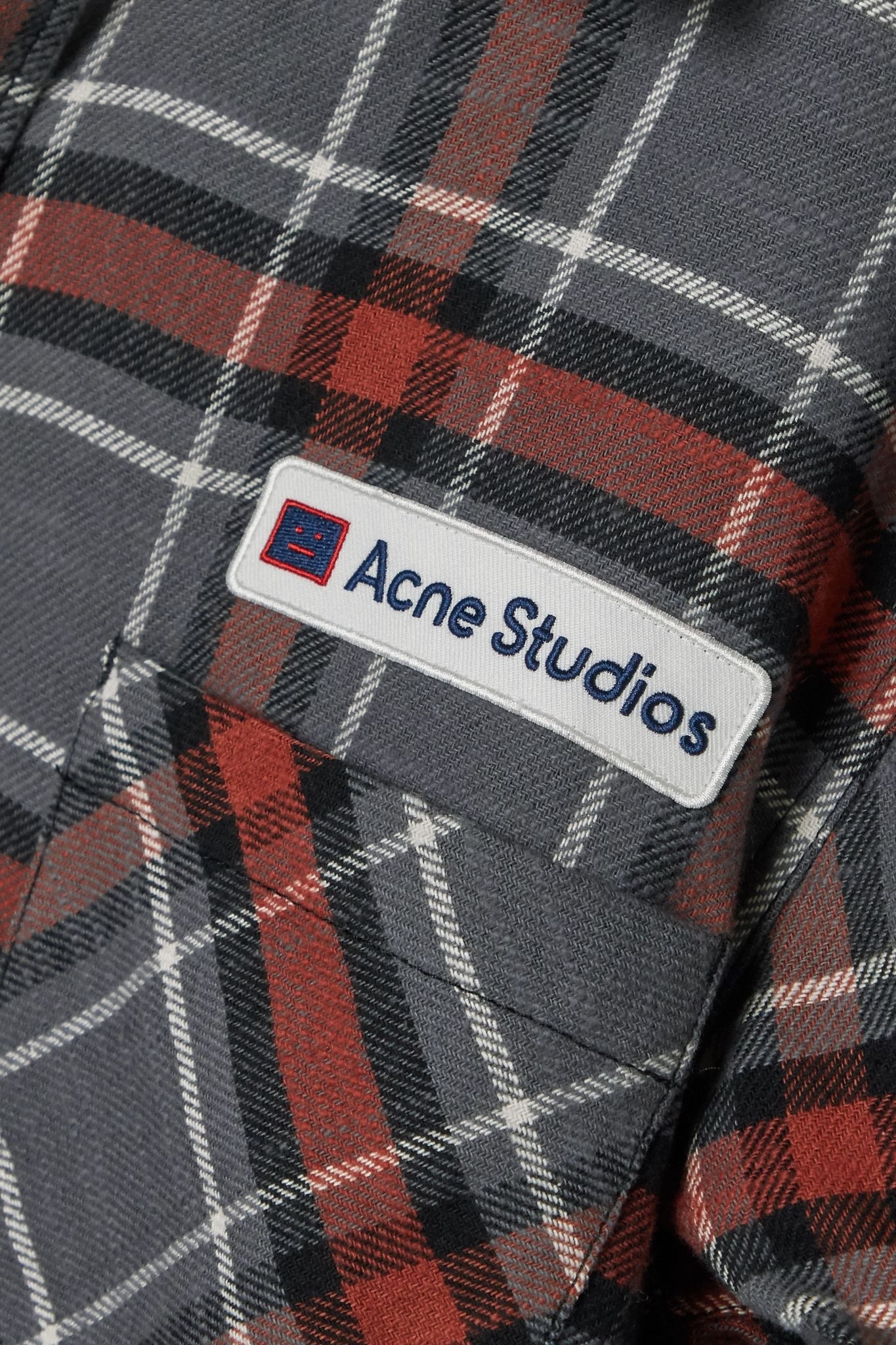 Oversized appliquéd checked cotton-flannel shirt - 4