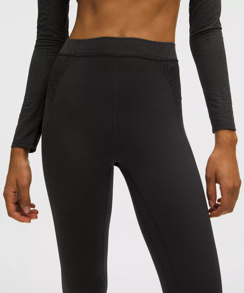Paisley Sheer Lace Jacquard Panelled High-Rise Tight 25" 4