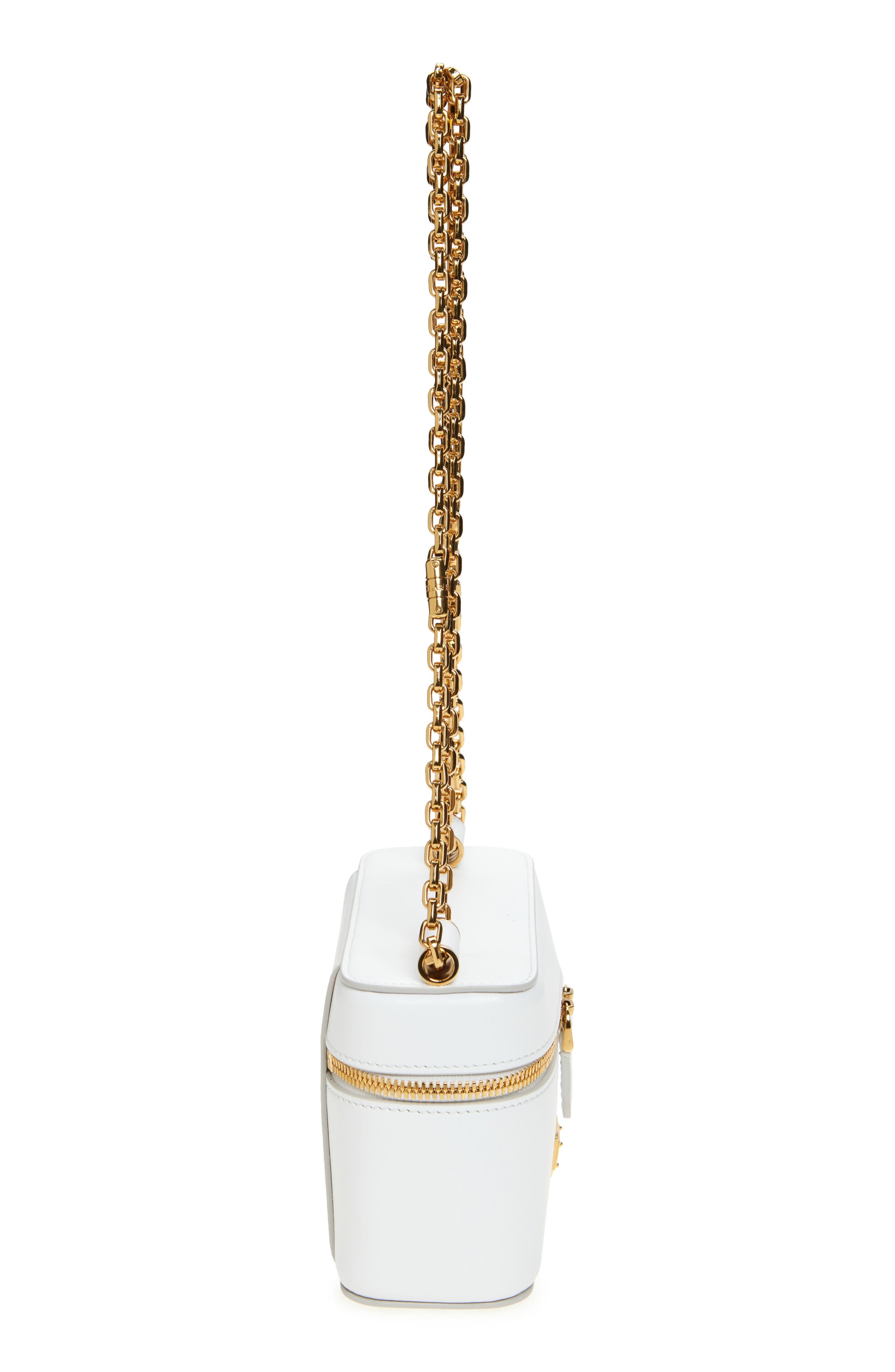 Dolce&Gabbana Sicily Leather Vanity Case Crossbody Bag in Bianco Ottico at Nordstrom - 6