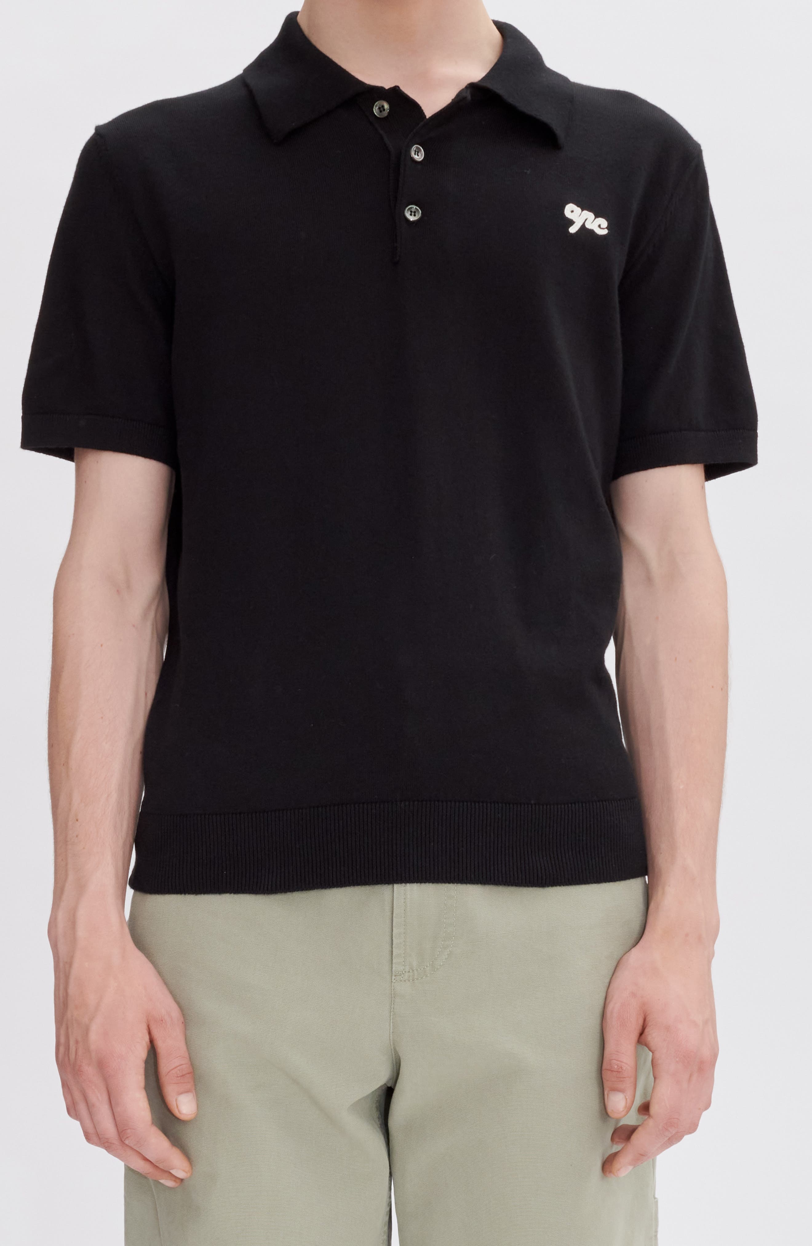 A.P.C. Gregorio Cotton Polo in Lzz Black at Nordstrom - 3