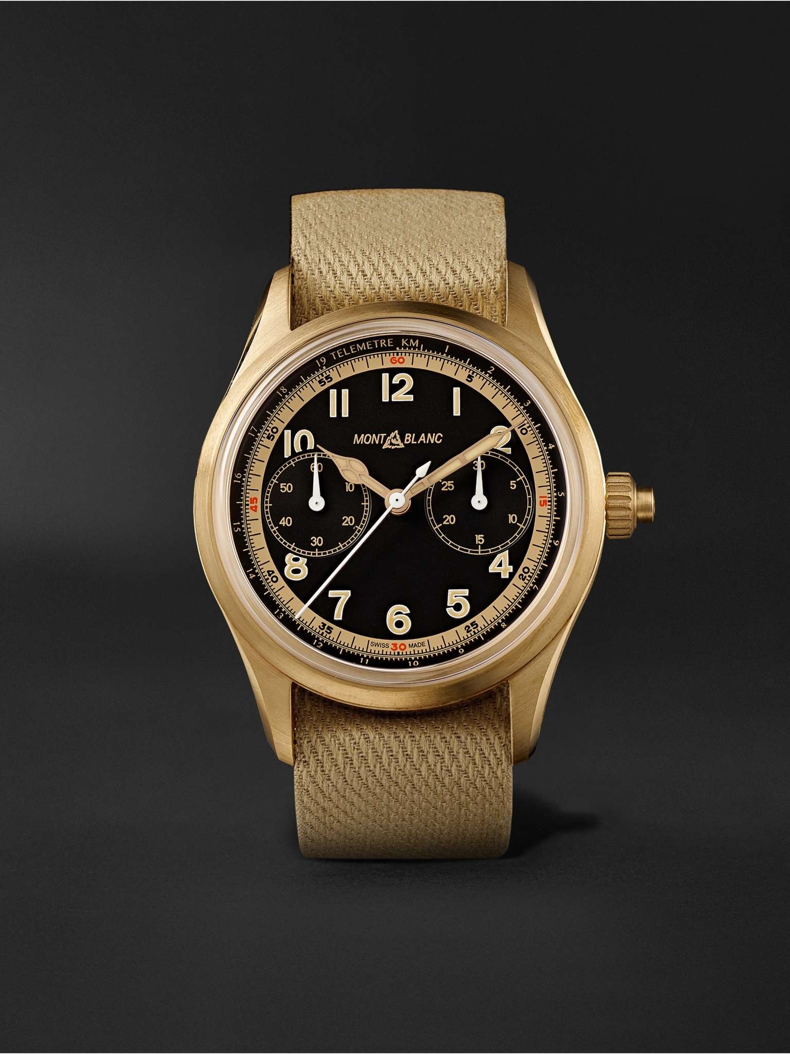 1858 Limited Edition Monopusher Automatic Chronograph 42mm Bronze and Woven Watch, Ref. No. 125583 - 1