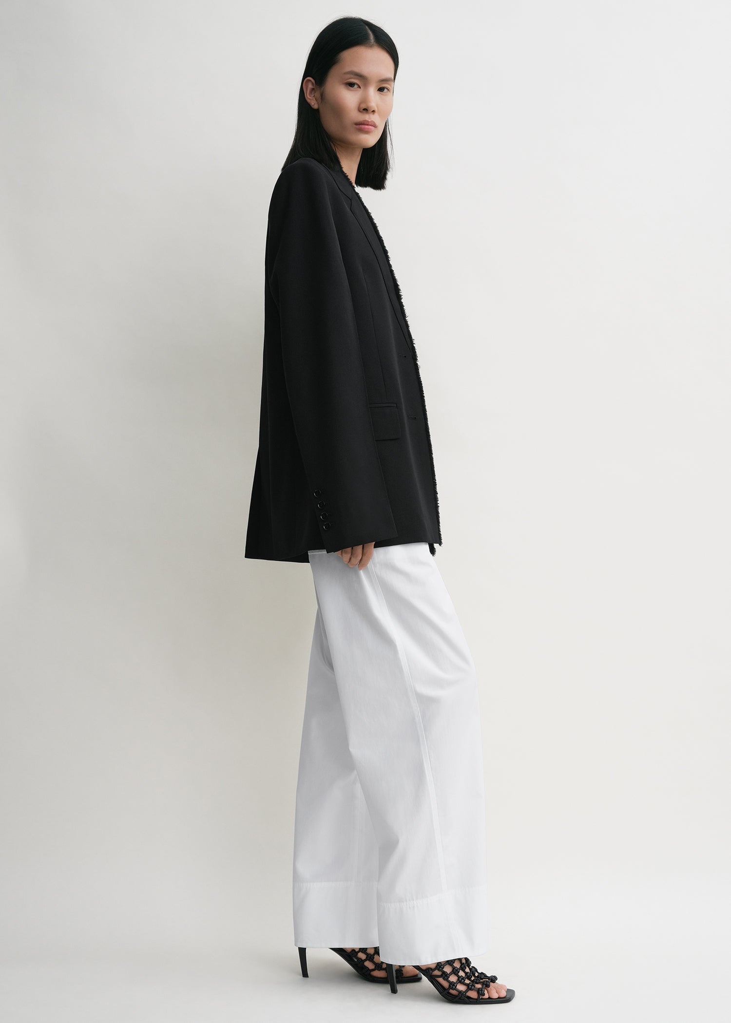 Raw lapel jacket black - 3