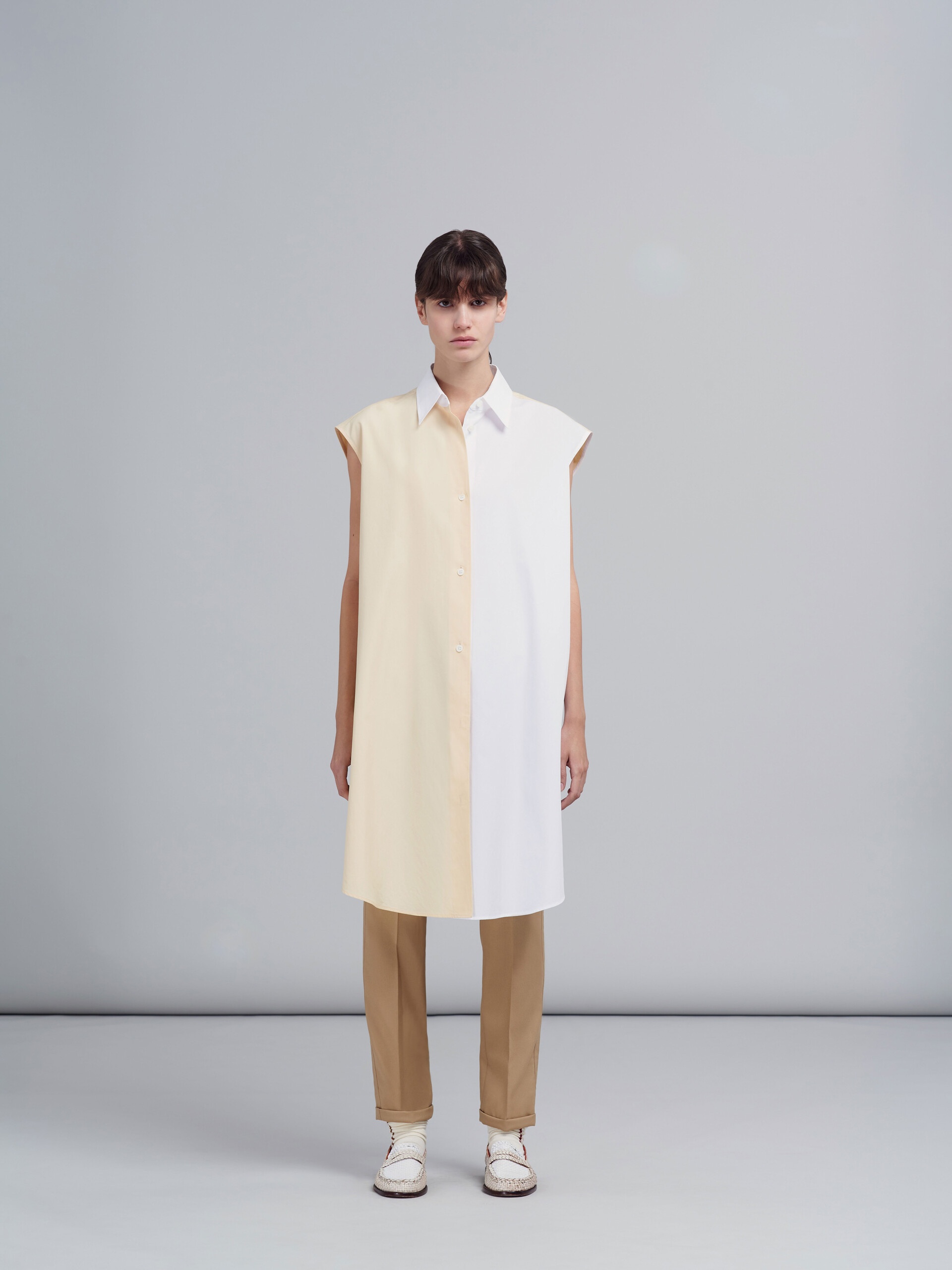 TWO-TONE BIO POPLIN TOP - 2