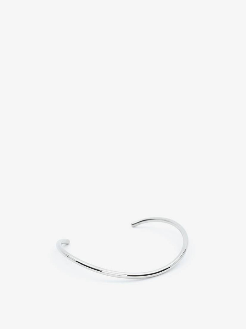 Alexander McQueen Thin Tubular Chocker in Antique Silver outlook