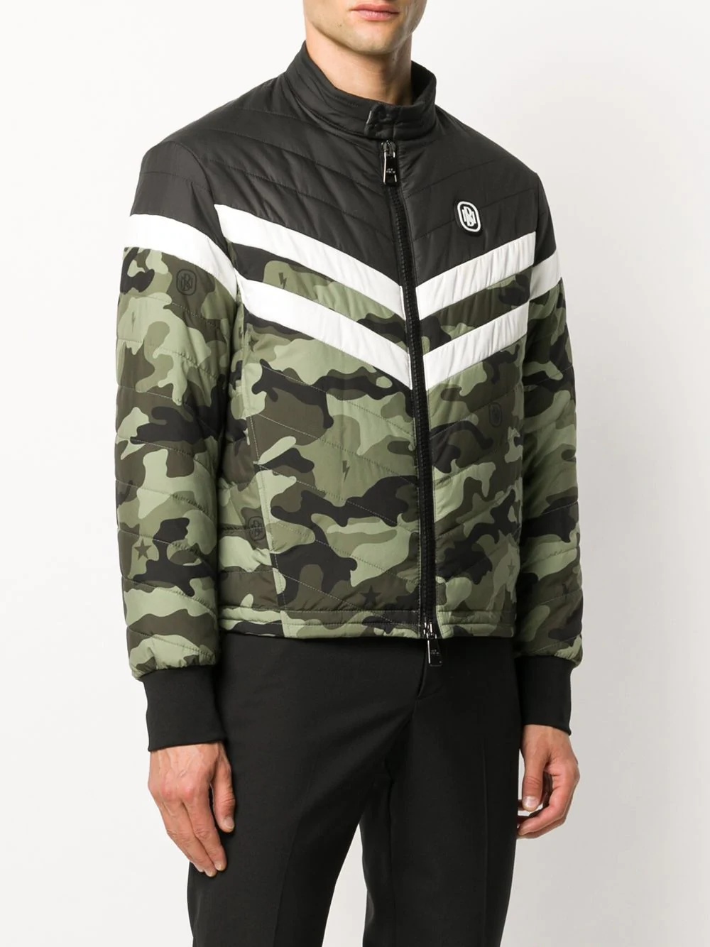 camouflage print logo jacket - 3