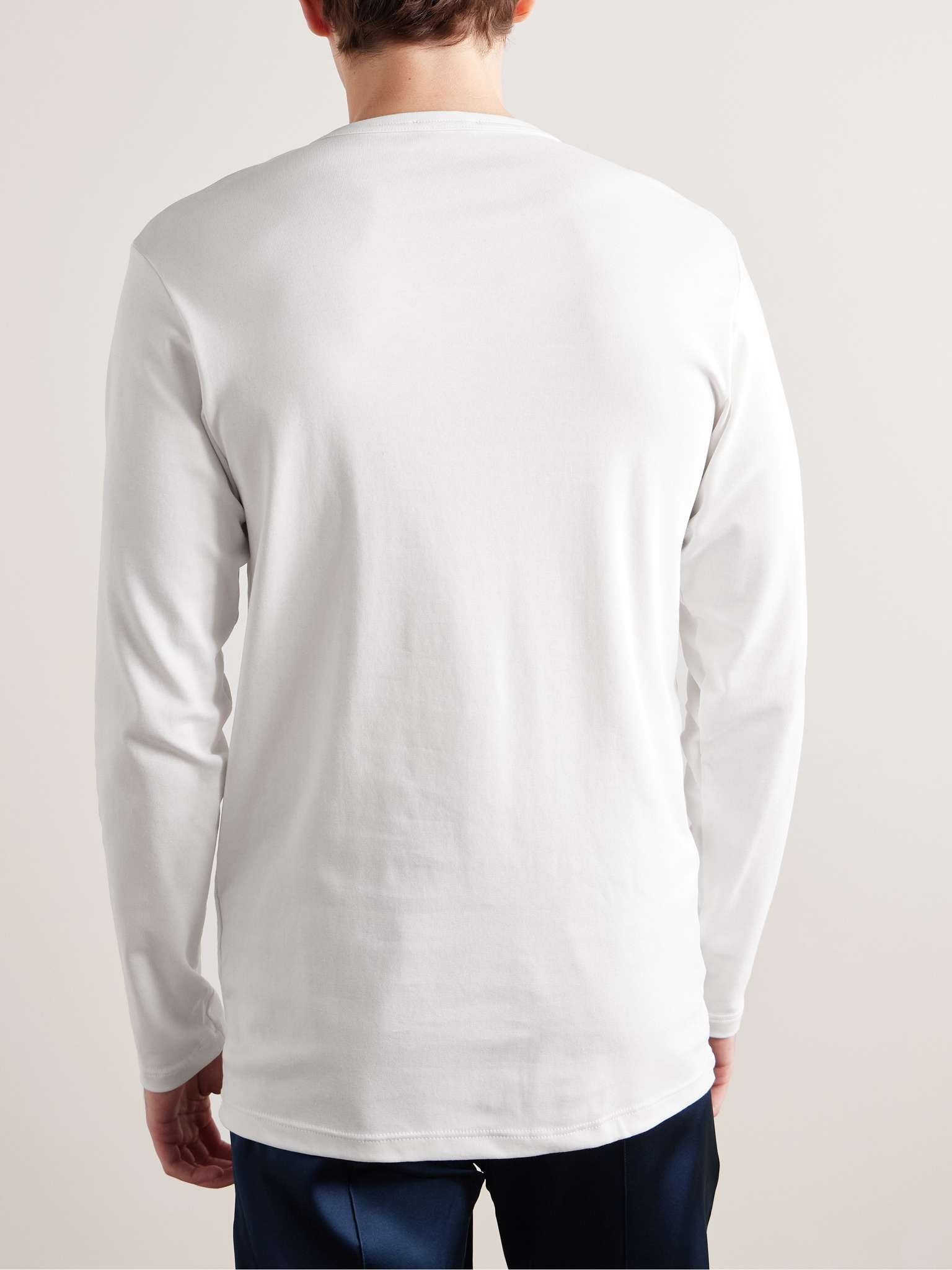 Stretch-Cotton Jersey Henley Pyjama T-Shirt - 4