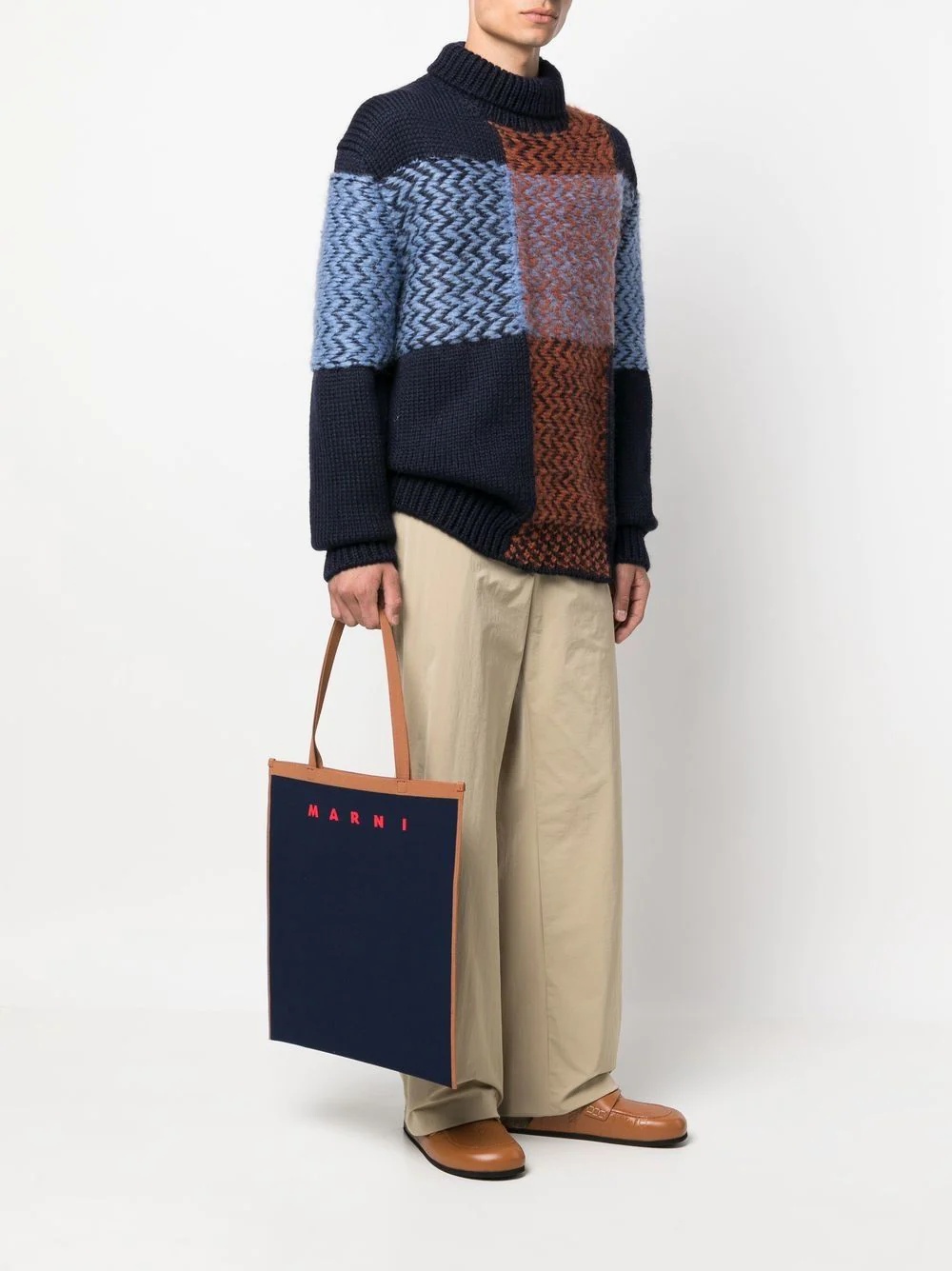 intarsia-logo tote bag - 2