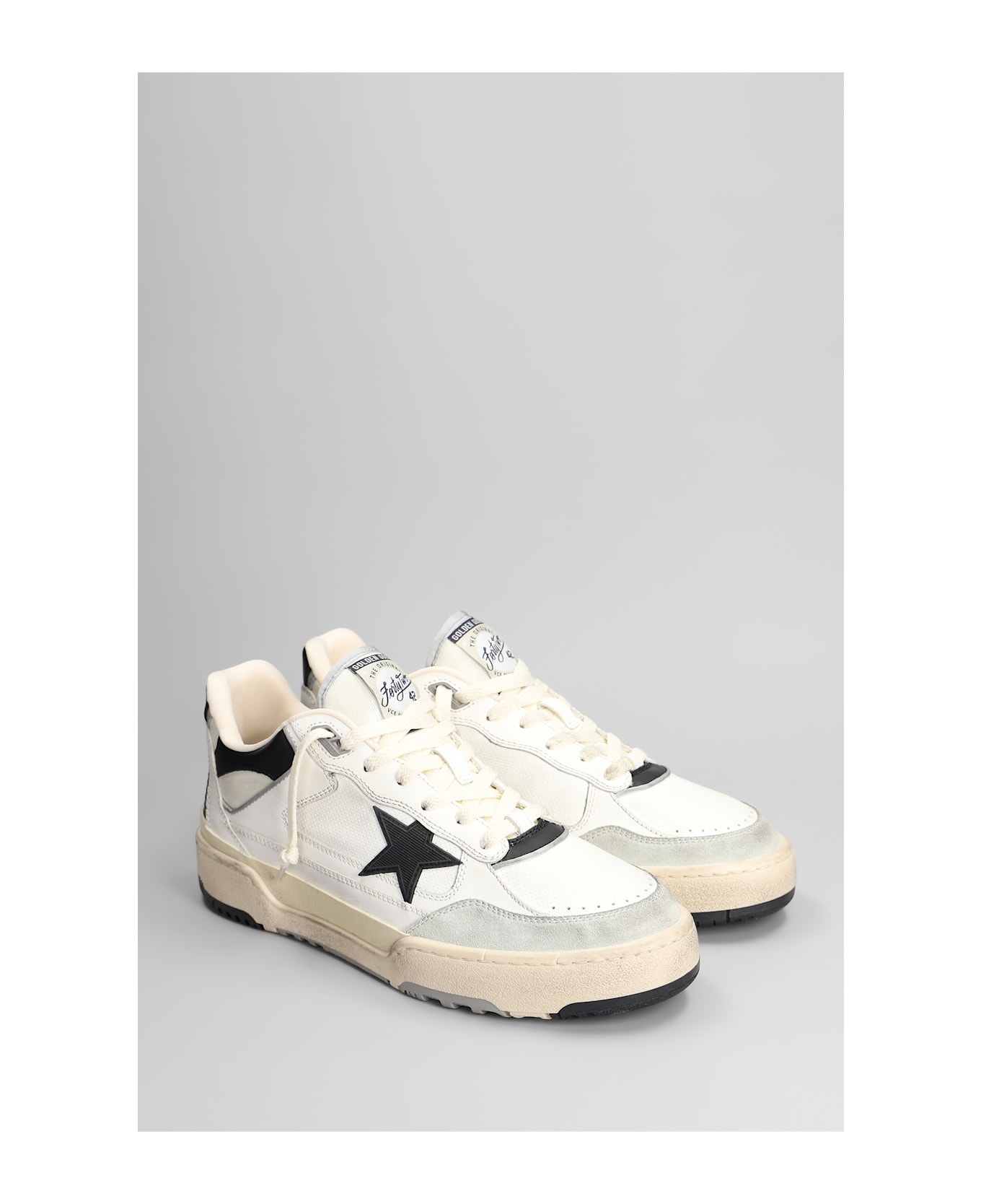 Forty 2 Sneakers In White Leather And Fabric - 2
