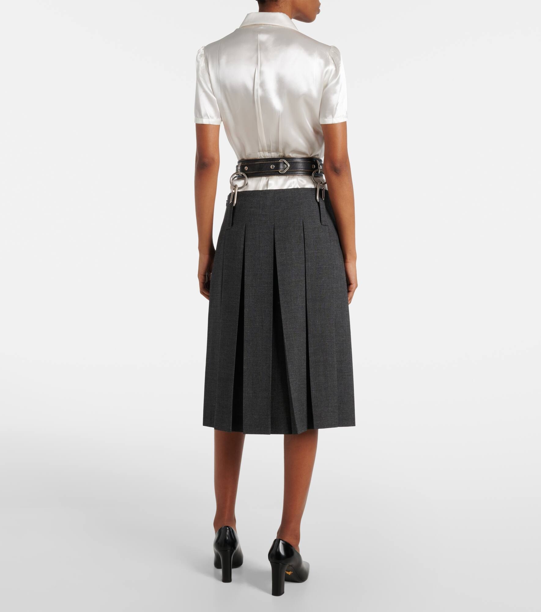 Satin midi skirt - 3