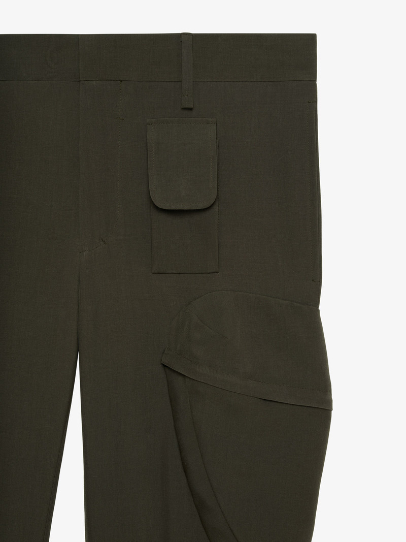 SLIM FIT CARGO PANTS IN WOOL 5