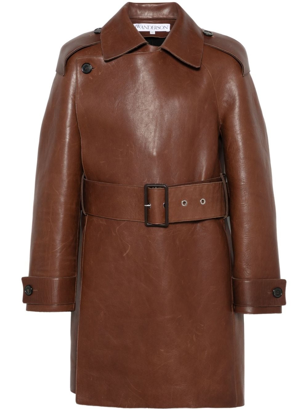 leather trench coat - 1