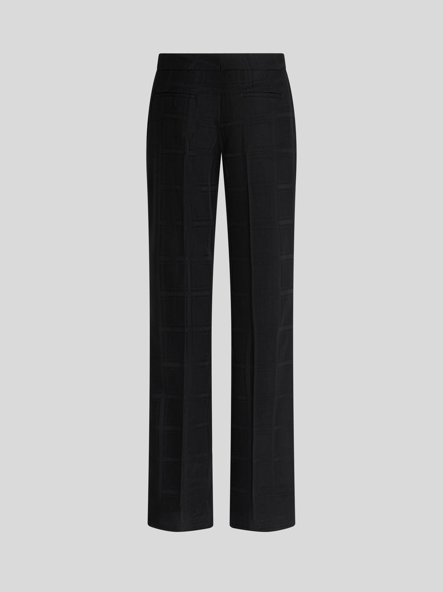 TONAL CHECK WOOL TROUSERS - 2