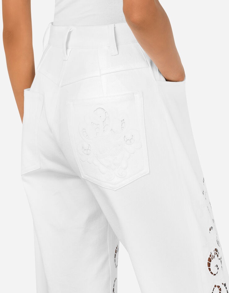 Jeans with openwork embroidery - 5