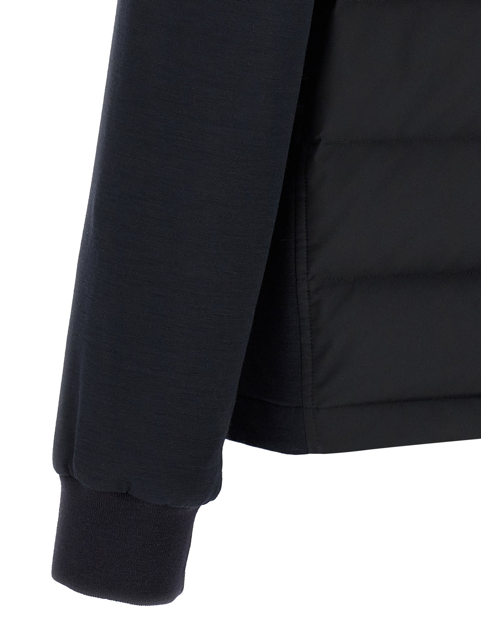 Mix Material Puffer Jackets Blue - 4