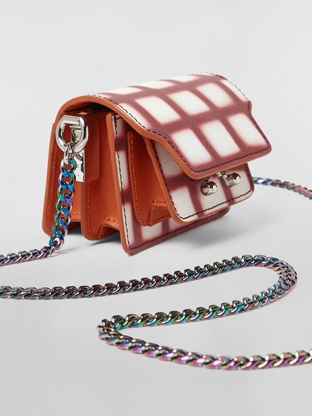 CHECK PRINT SAFFIANO CALF NANO TRUNK BAG - 4
