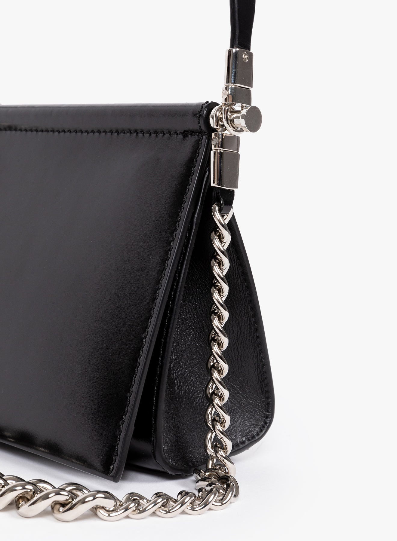 Dries Van Noten Metal Ring Leather Clutch Bag