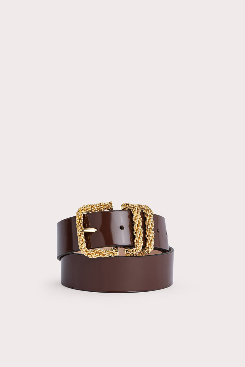 Katina Brown Semi Patent Leather 1