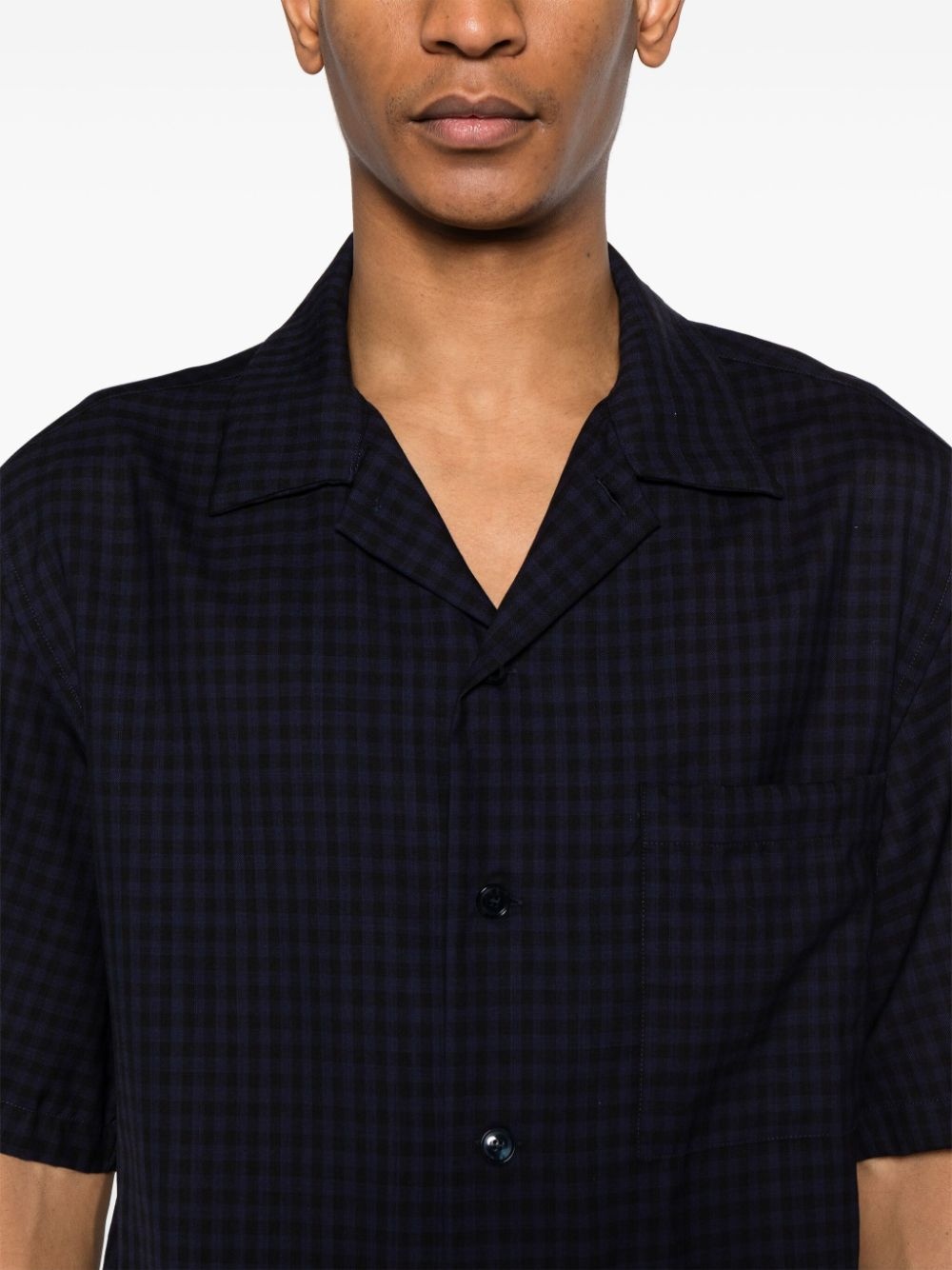 checked camp-collar shirt - 5
