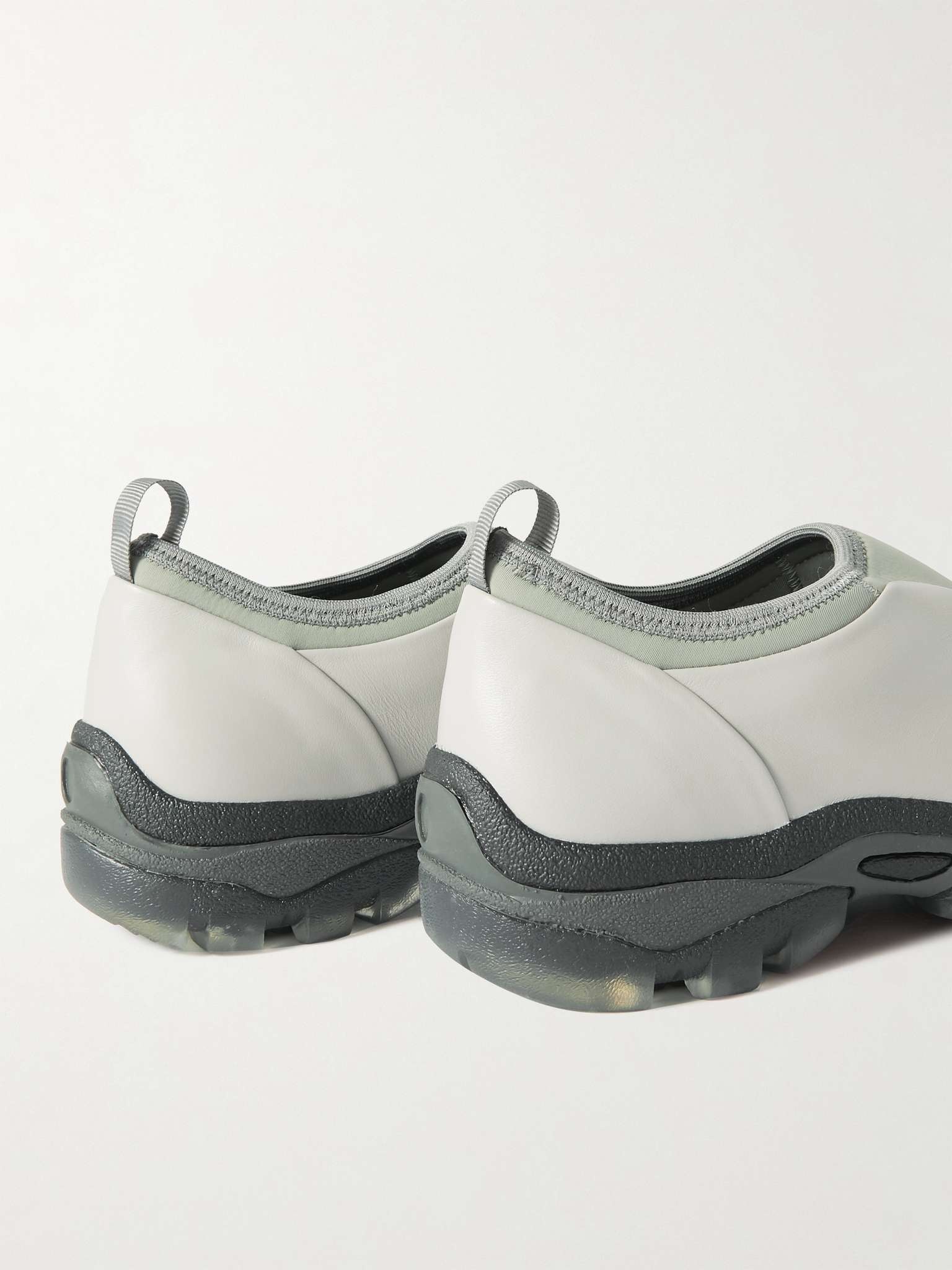 Neoprene-Trimmed Leather Slip-On Sneakers - 3
