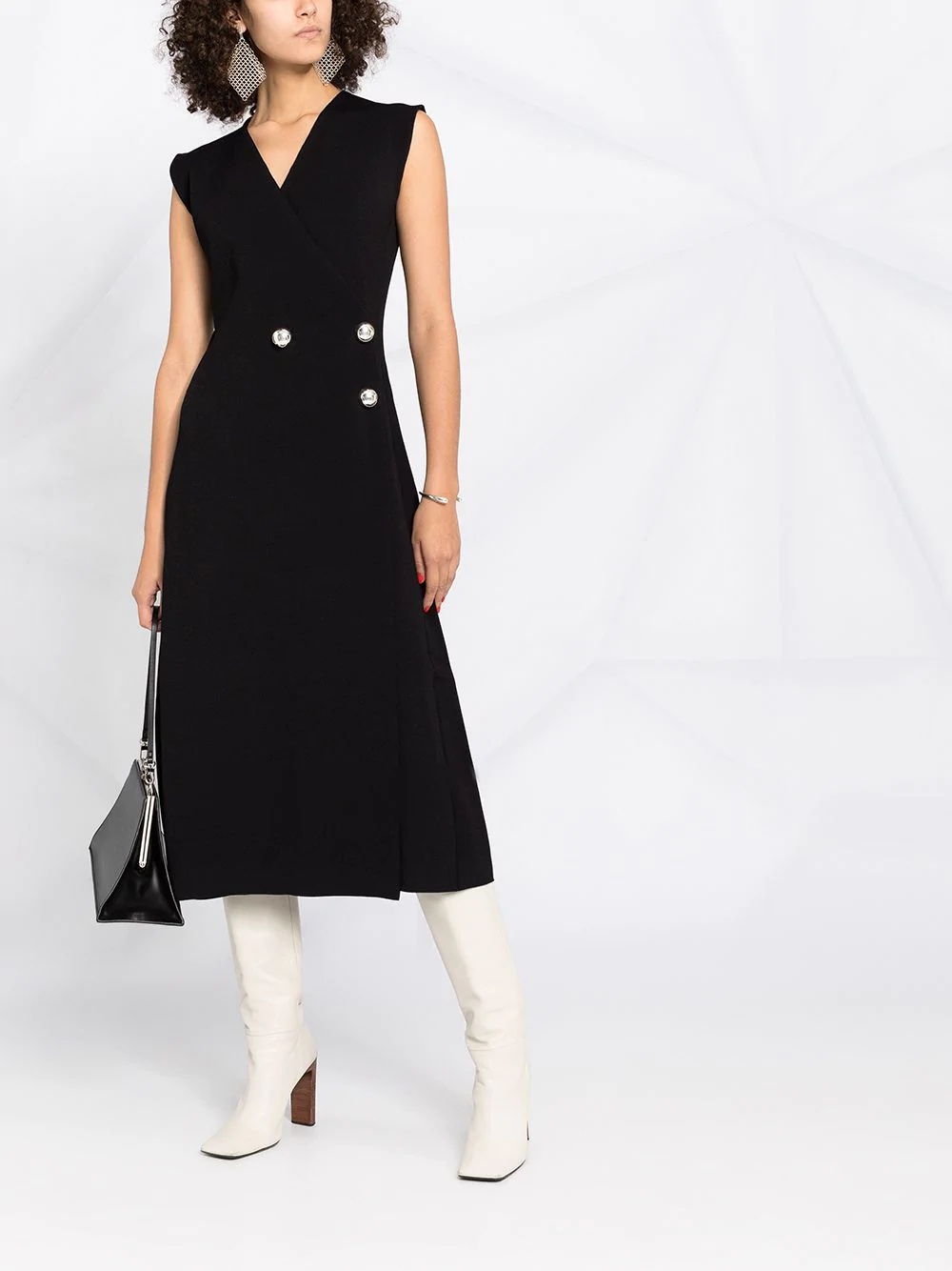 asymmetric button dress - 2