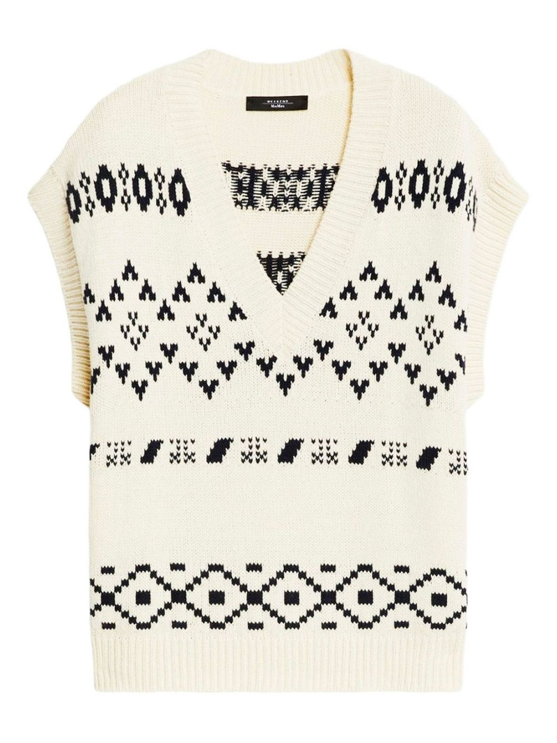 fair isle-knit V-neck vest 1