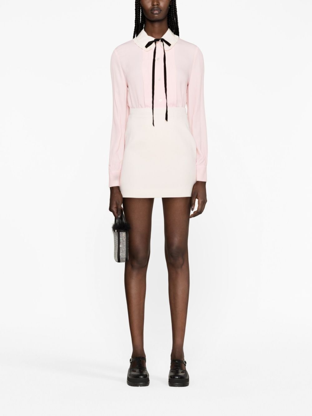 high-rise wool miniskirt - 2