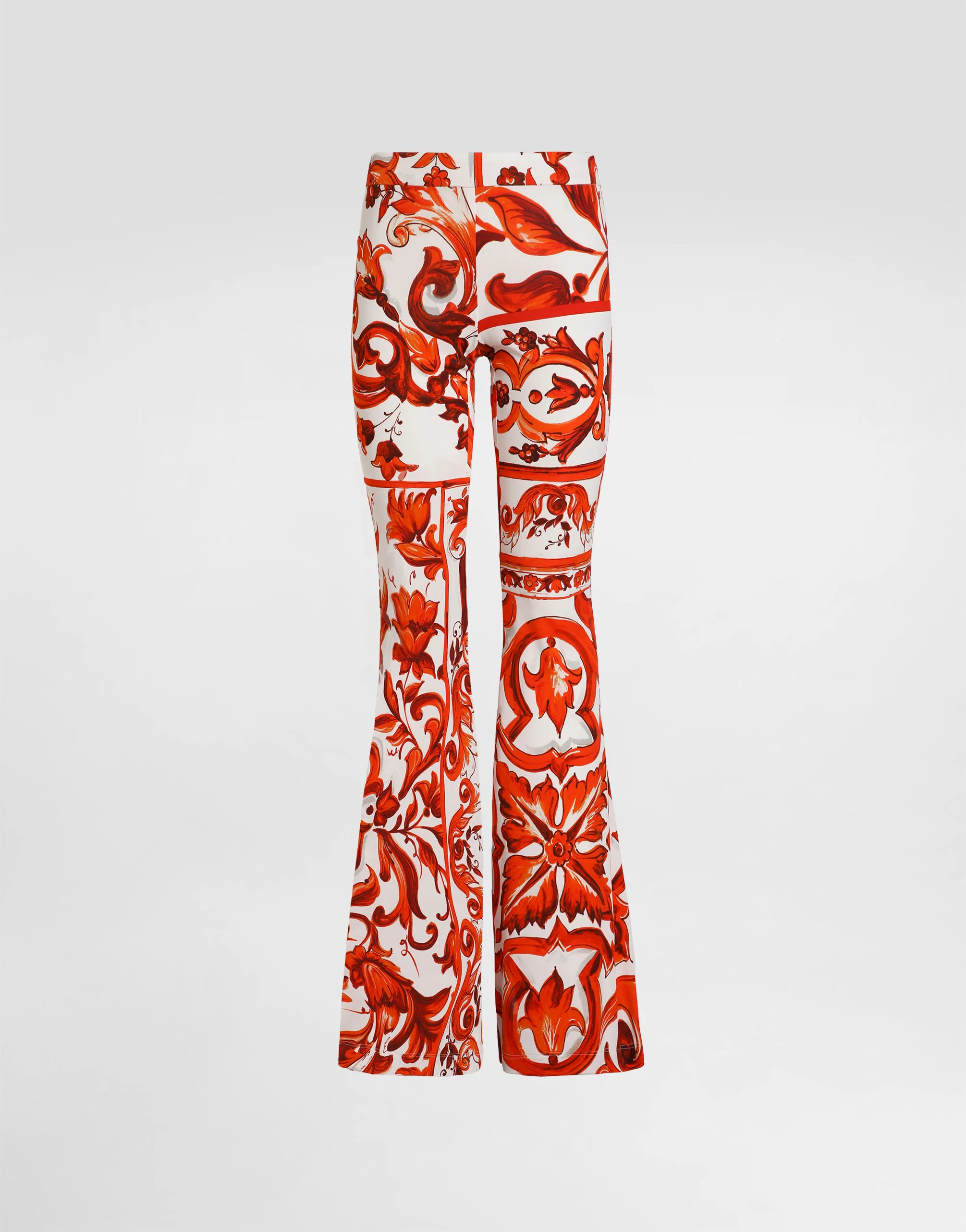 Majolica-print organzine trousers - 1