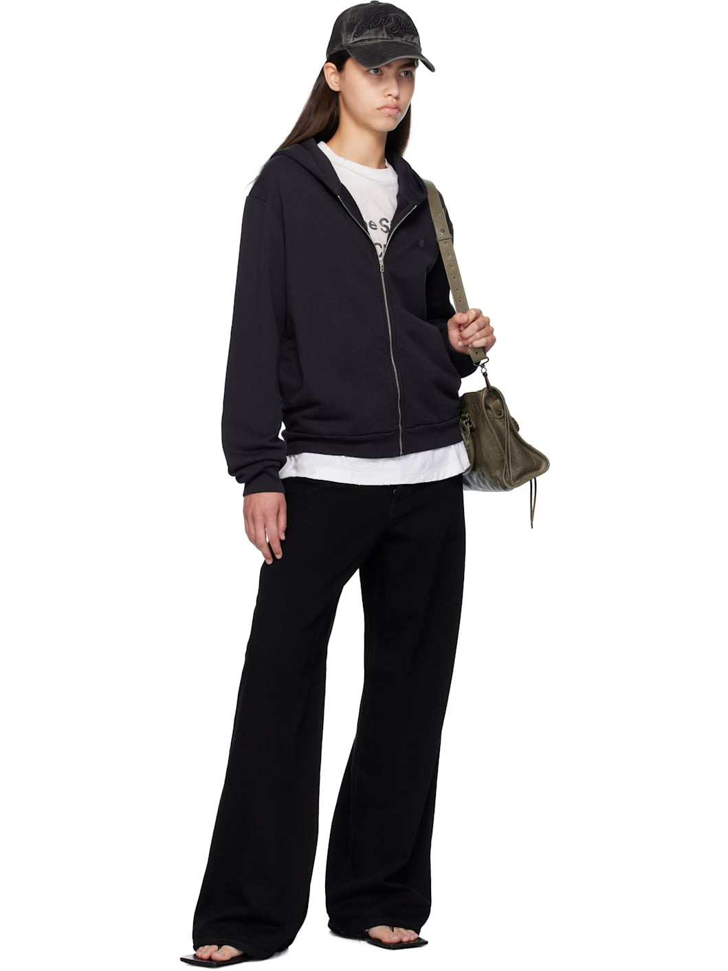 Black Zipper Hoodie - 4