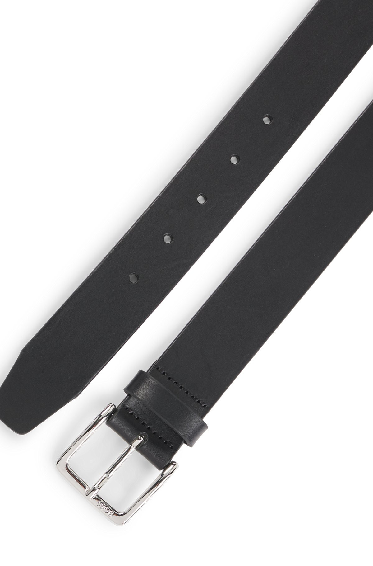 ITALIAN-LEATHER BELT WITH SILVER-TONE BUCKLE - 3